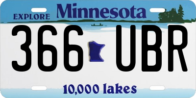 MN license plate 366UBR