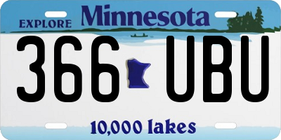 MN license plate 366UBU