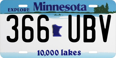 MN license plate 366UBV