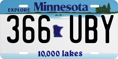 MN license plate 366UBY