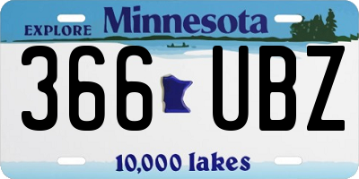 MN license plate 366UBZ