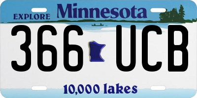 MN license plate 366UCB