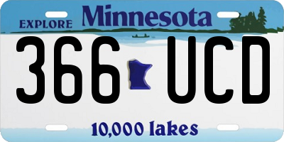 MN license plate 366UCD