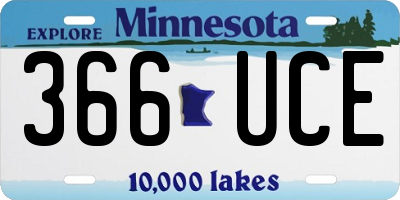 MN license plate 366UCE