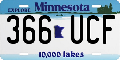 MN license plate 366UCF