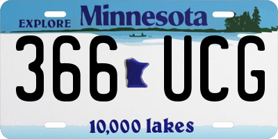 MN license plate 366UCG