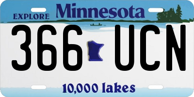 MN license plate 366UCN
