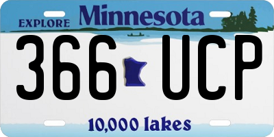 MN license plate 366UCP