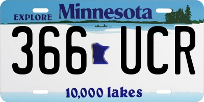 MN license plate 366UCR