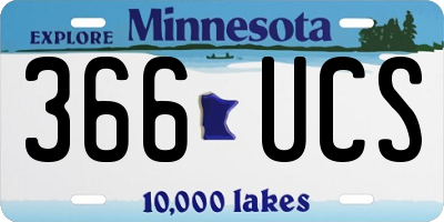MN license plate 366UCS
