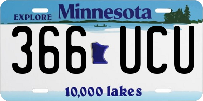 MN license plate 366UCU