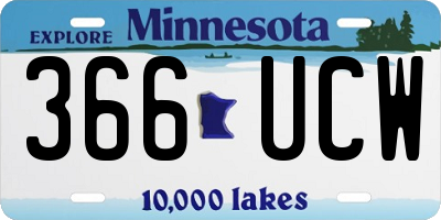 MN license plate 366UCW