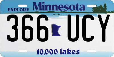 MN license plate 366UCY