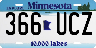 MN license plate 366UCZ