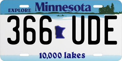 MN license plate 366UDE