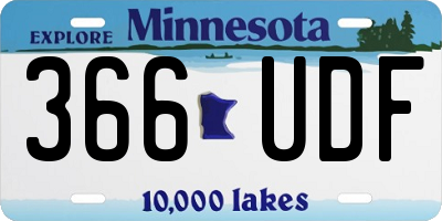 MN license plate 366UDF