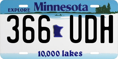 MN license plate 366UDH