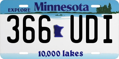 MN license plate 366UDI