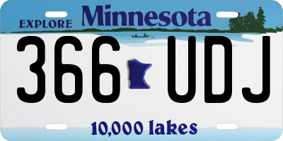 MN license plate 366UDJ