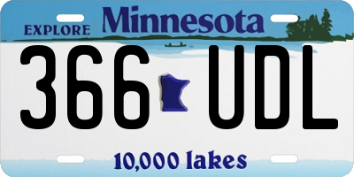 MN license plate 366UDL