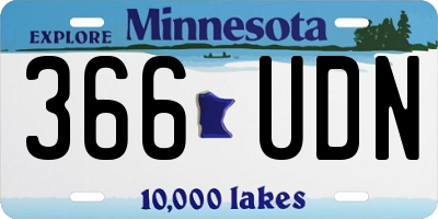MN license plate 366UDN