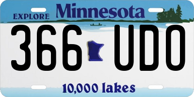 MN license plate 366UDO