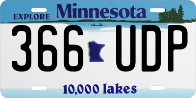 MN license plate 366UDP