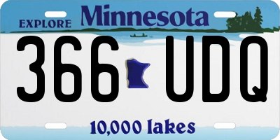 MN license plate 366UDQ