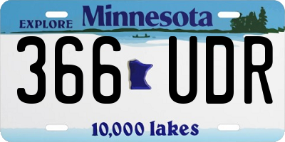 MN license plate 366UDR