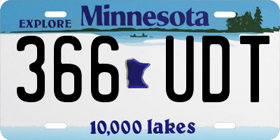 MN license plate 366UDT