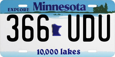 MN license plate 366UDU