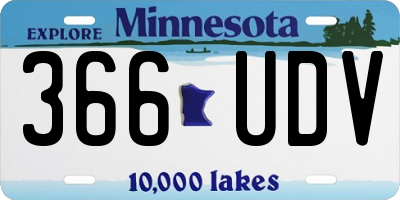 MN license plate 366UDV