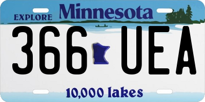 MN license plate 366UEA