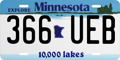 MN license plate 366UEB