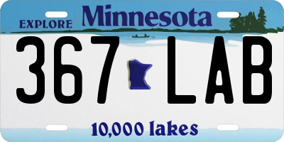 MN license plate 367LAB