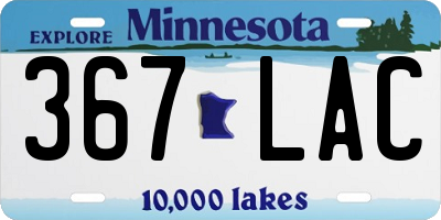 MN license plate 367LAC