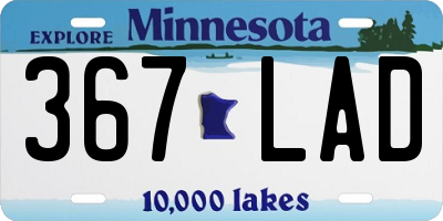 MN license plate 367LAD