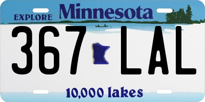 MN license plate 367LAL