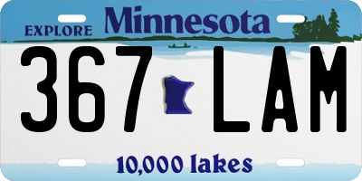 MN license plate 367LAM
