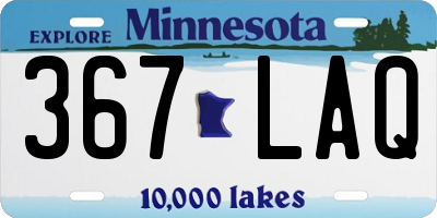 MN license plate 367LAQ