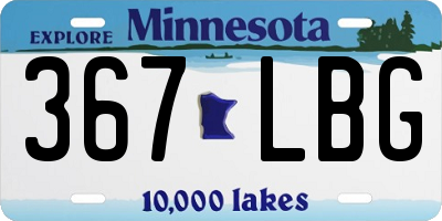 MN license plate 367LBG