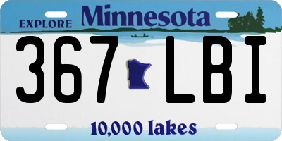 MN license plate 367LBI