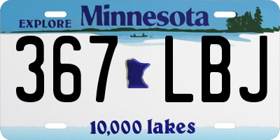 MN license plate 367LBJ