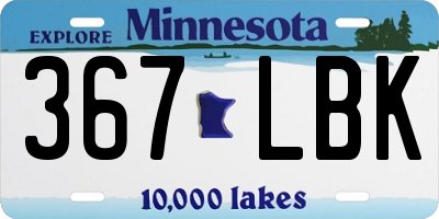 MN license plate 367LBK