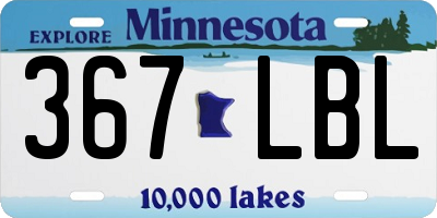 MN license plate 367LBL