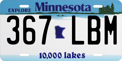 MN license plate 367LBM