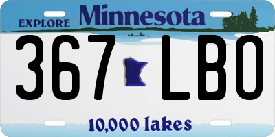 MN license plate 367LBO