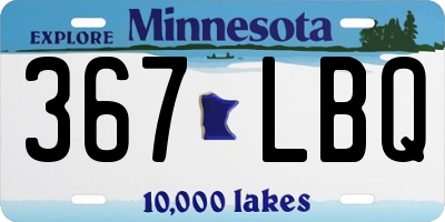 MN license plate 367LBQ