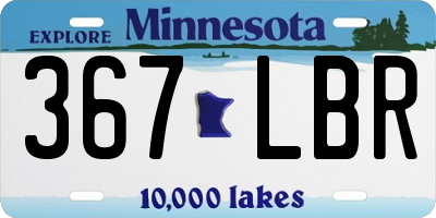MN license plate 367LBR