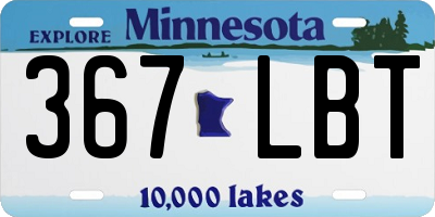 MN license plate 367LBT